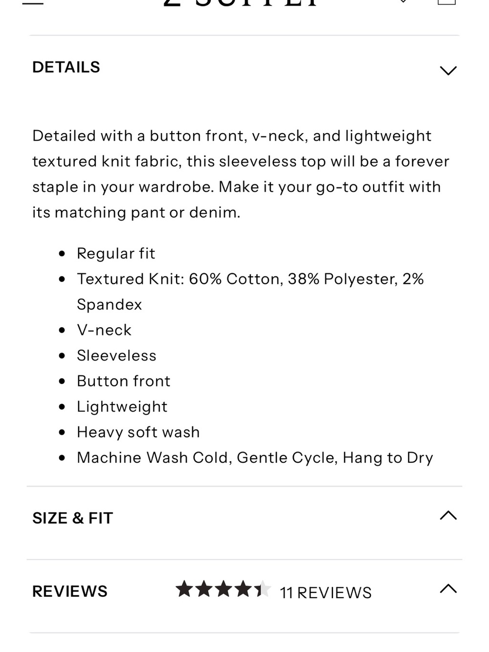 Z Supply NOELLE TEXTURED TANK TOP - Picture 4 of 6